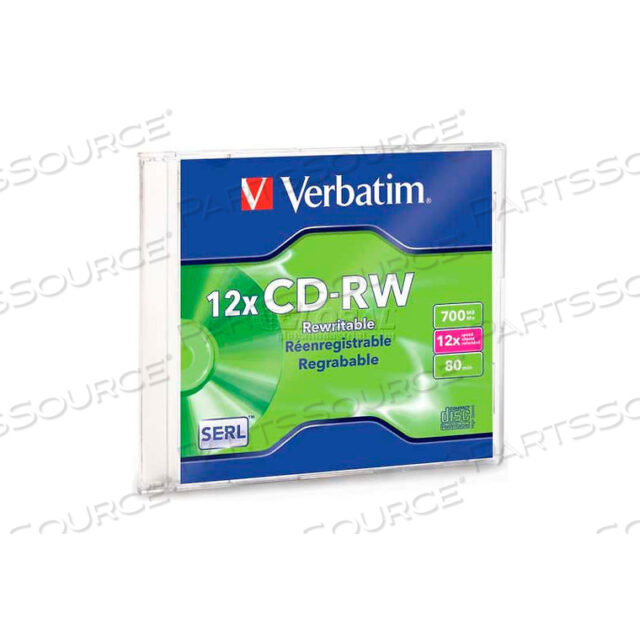 ДИСКИ CD-RW, 4-12X, 700 МБ/80 МИН, ФИРМЕННЫЕ, ТОНКИЙ КОРОБ, 1/УП