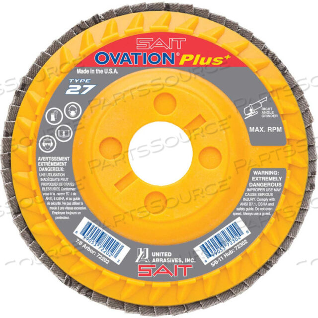 ДИСК ЛЕПЕСТКОВЫЙ OVATION T27 5-1/4X 7/8 36 ЗЕРНИСТЫЙ ЦИРКОНИЙ