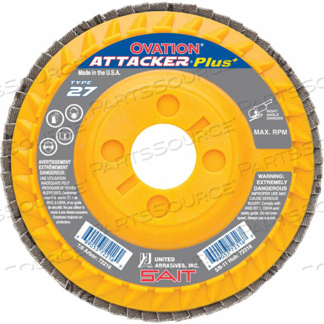 FLAP DISC T27 OVATION ATTACKER + 5X 7/8 36 GRIT ZIRCONIUM