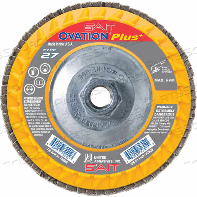 OEM#: 72301OVATION ЛЕПЕСТКОВЫЙ ДИСК T27 5X 5/8-11 40 GRIT ZIRCONIUM от United Abrasives-Sait