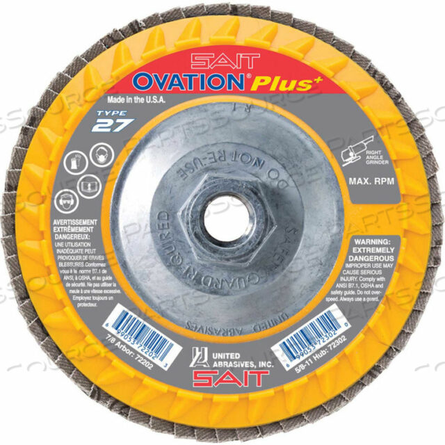 ДИСК ЛЕПЕСТКОВЫЙ OVATION T27 5-1/2X 5/8-11 80 ЗЕРНИСТОСТЬ ЦИРКОНИЙ