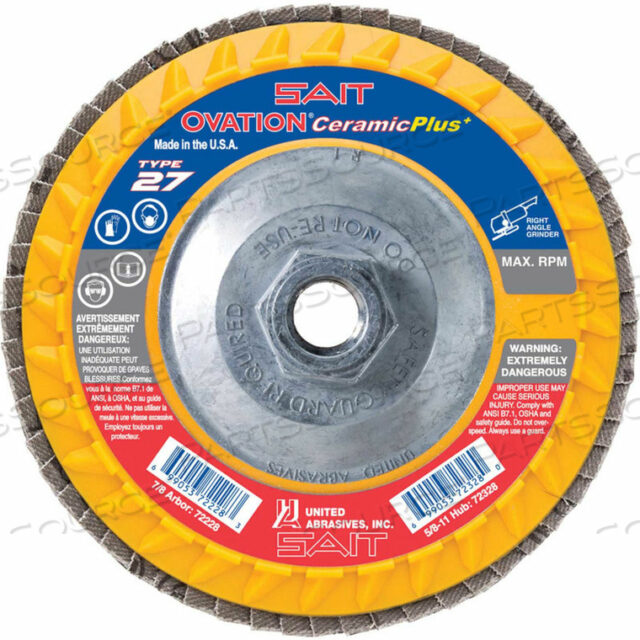 OVATION ATTACKER FLAP DISC T27 5-1/2X 5/8-11 60 GRIT КЕРАМИКА