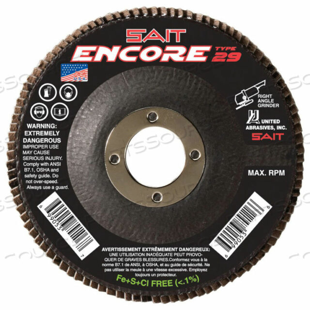OEM#: 7910879105 ЛЕПЕСТКОВЫЙ ДИСК T29 ENCORE 4-1/2X 7/8 36 GRIT ZIRCONIUM от United Abrasives-Sait