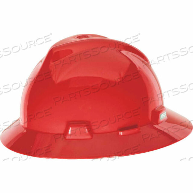 OEM#: 10058324V-GARD ШЛЯПА С ПОЛЯМИ, ПРОРЕЗАМИ И ПОДВЕСКОЙ ОДНИМ КНОПКОЙ, КРАСНАЯ от MSA Safety Sales, LLC