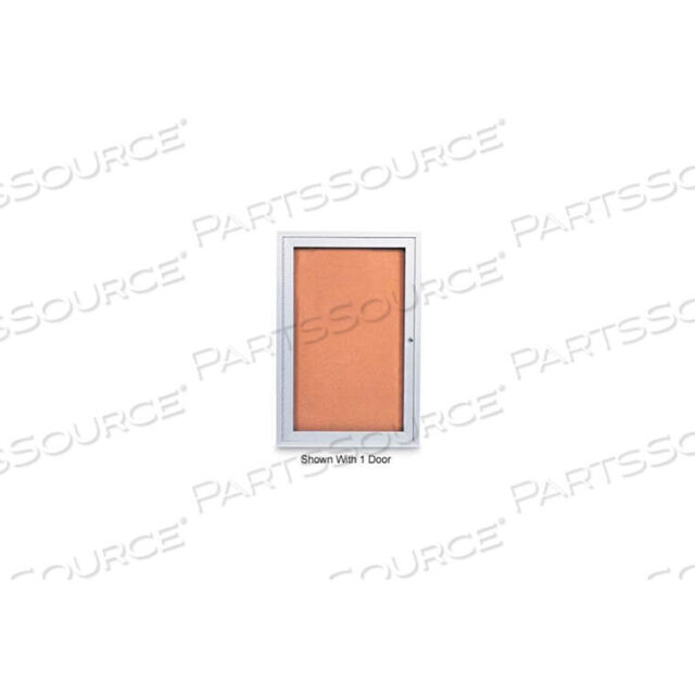 OEM#: UV406-SATIN-CORK72W X 36H 2-ДВЕРНАЯ УЛИЧНАЯ ЗАКРЫТАЯ ПРОБКОВАЯ ДОСКА С РАМКОЙ ИЗ САТИНОВОГО АЛЮМИНИЯ от United Visual Products