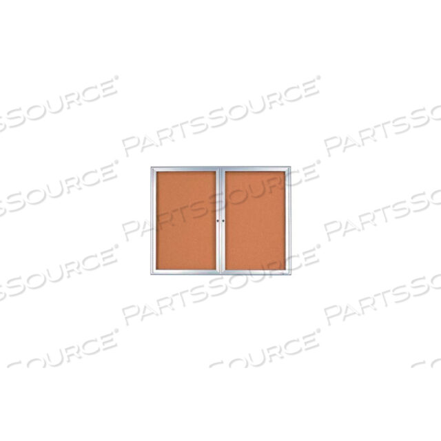 60W X 36H 2-DOOR OUTDOOR ENCLOSED CORKBOARD WITH RADIUS FRAME