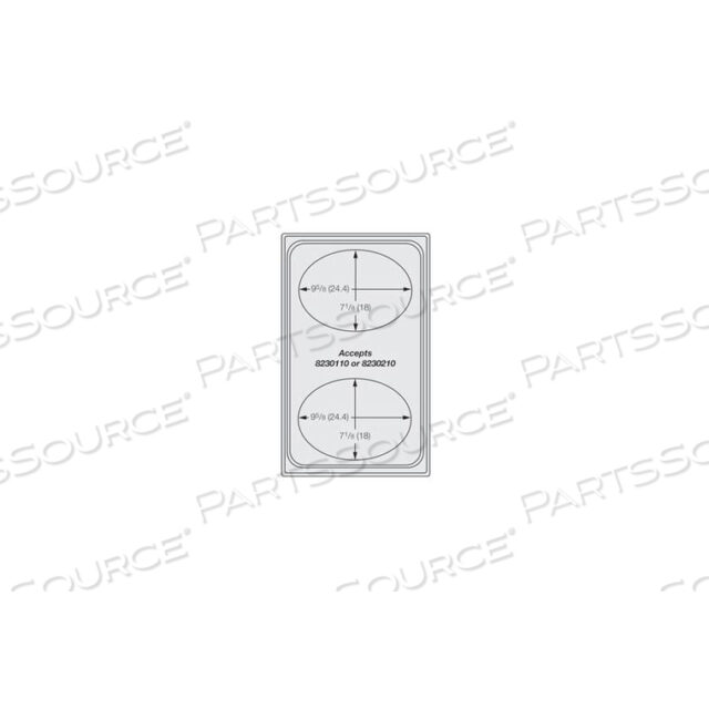 MIRAMAR PLAIN SS SINGLE TEMPLATE - TWO SMALL OVALS