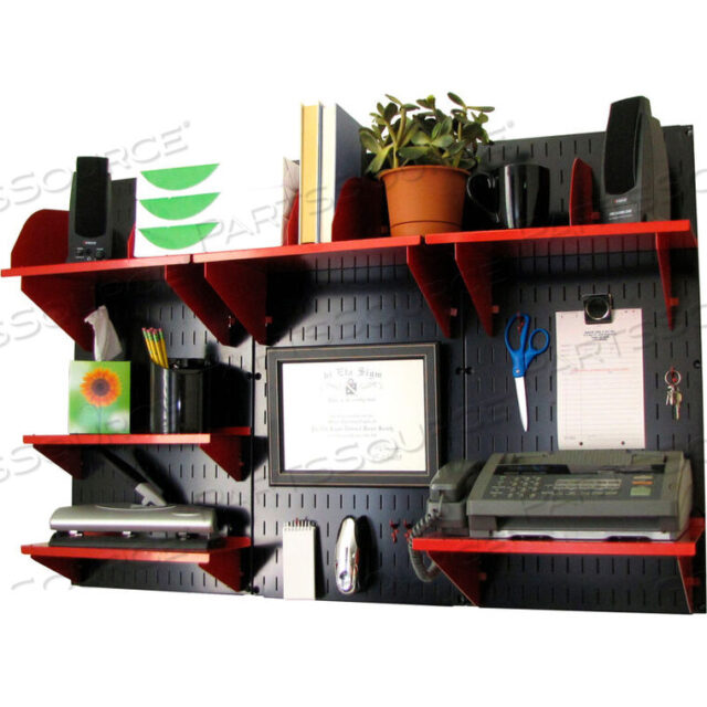 OEM#: 10-OFC-300 BROFFICE НАСТЕННЫЙ КОМПЛЕКТ ДЛЯ ХРАНЕНИЯ И ОРГАНИЗАЦИИ, ЧЕРНЫЙ/КРАСНЫЙ, 48 X 32 X 12 от Wall Control Pegboard