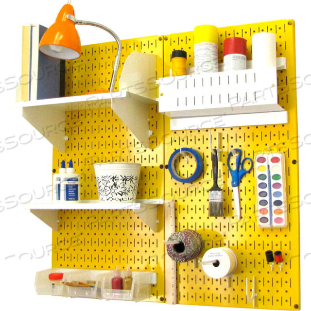OEM#: 30-CC-200 YWPEGBOARD НАБОР ДЛЯ ХРАНЕНИЯ ОРГАНИЗАТОРОВ ДЛЯ ХОББИ-РУКОДЕЛИЯ, ЖЕЛТЫЙ/БЕЛЫЙ, 32 X 32 X 9 от Wall Control Pegboard