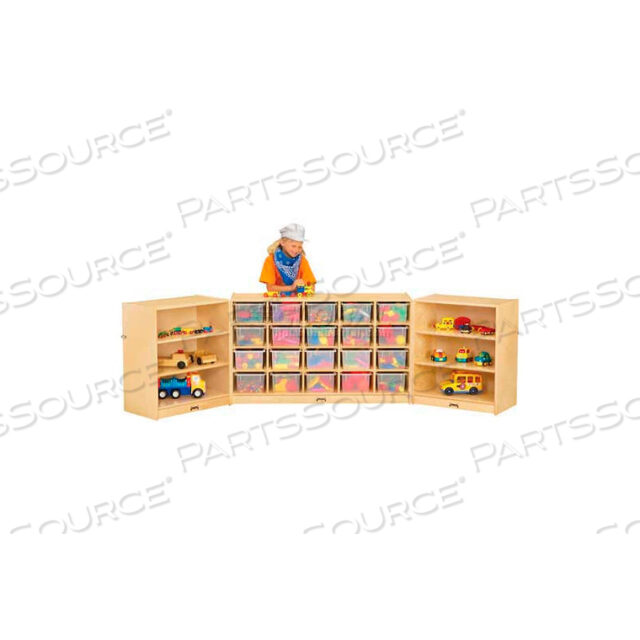 OEM#: 03230JC20 CUBBIE TRIPLE MOBILE FOLD-N-LOCK С ПРОЗРАЧНЫМИ ПОДДОНАМИ, 96X15X29-1/2, БЕРЕЗОВАЯ ФАНЕРА от Jonti-Craft Inc